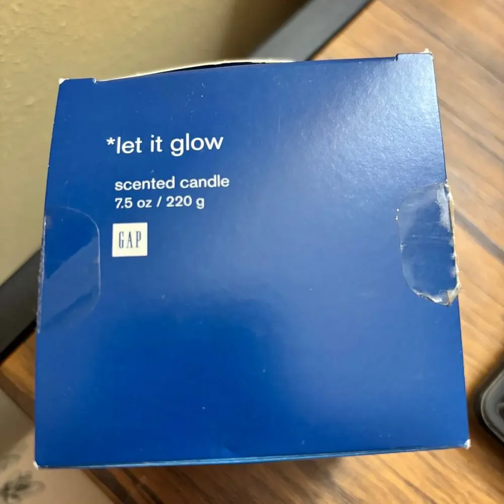 GAP Frost Scented Candle Let It Glow 7.5 oz Unburned Mirrored Holder Boxed